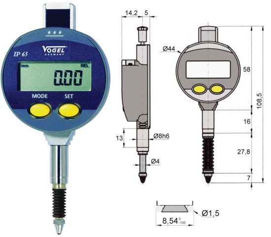 Electr. Dial Indicator 0 - 12,7 mm Electr. Dial Indicator 0 - 12,7 mm