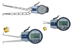  Mechanical quick gauges for measurement of   of grooves and holes, Measuring range up to 100 mm