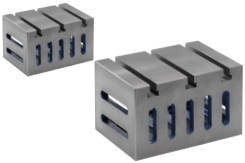 Clamping Cubes, 4 Sides with clamping-slots, 1 side with t-slots. According to DIN 876 and DIN 875.