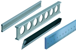 Straight Edges and Streight Edges with Double-T Form, max. Lenght 6m, Straight Edges with Bevel Edge max Lenght 4m, hardened precision Rulers and Scale Testing max Lenght 2. Also in Programm Knife Straight Edges.