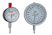 Dial gauges of Käfer with a graduation of 0,001 mm, analog, Dial gauges with or without shock protection. Outer ring diameters between 40 mm, 58 mm or 80 mm, depending on the dial gauge