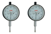 Dial gauges with inch-graduation 0,0001 from Käfer and a measuring range of 0,04 inch or 0,2 inch, 1 pointer rotation is 0,01 inch.
